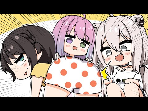 【手描き】スバルも尻においては負けてねーから！【大空スバル/獅白ぼたん/姫森ルーナ/癒月ちょこ/ホロライブ/切り抜き漫画】