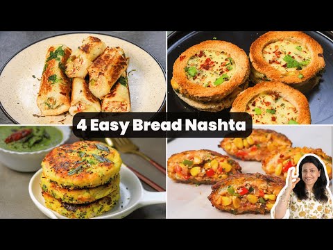 4 Easy Bread Nashta Recipes | ब्रेड से बनाएं 4 टेस्टी नाश्ता मिनटों में | MintsRecipes