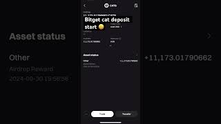 Bitget cat deposit start 🎉😀#subscribe #usdtearn #shorts #cat