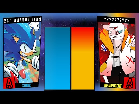 OmniPotent!Sans Vs Sonic The Hedgehog Archie [Power Levels]