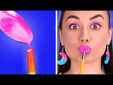 SNEAKY MAKEUP HACKS 💄😜 Weird Ways to Get Glam Without Getting Caught! Funny Beauty Tips by 123 GO!