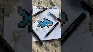 🦈Cute shark Pixel art ideas￼🌊 #pixel #pixelart #pixelartideas #art l