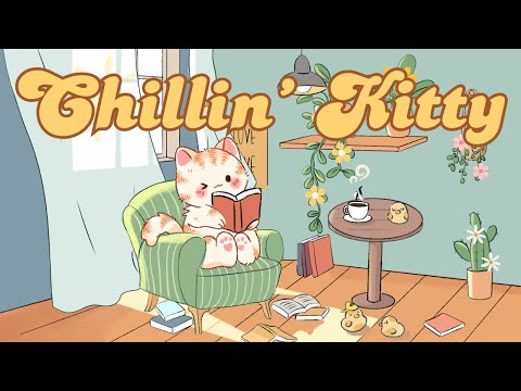 Chillin' Kitty☕☀️Sunshine ✨1 Hour Cafe Song🧁Stream cafe🍂cute & relaxing🍮 Make Your Day Better