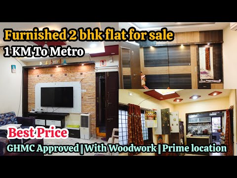 Furnished 2 bhk flat for sale in Hyderabad || GHMC Approved || Prime location || Code: PAR- 713 ✨️