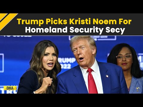 US Prez-Elect Donald Trump Picks South Dakota Governor Kristi Noem as Homeland Security Secretary