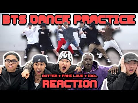 WE WATCH 3 DIFFERENT BTS DANCE PRACTICES | BUTTER + FAKE LOVE + IDOL