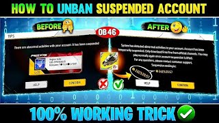 ID UNBAN KHATARNAK TRICK 101% WORKING | 😍 अब करलो ID UNBAN बिल्कुल FREE 🤩🤩 | GARENA FREE FIRE