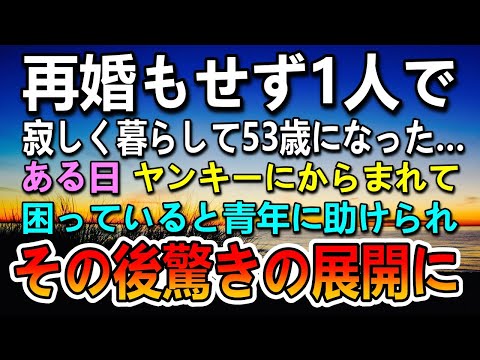 【感動する話】離婚後に再婚もせずひとり寂しく暮らしていた。ある日ヤンキーに絡まれたら夫に似た青年が…すると信じられないことが…