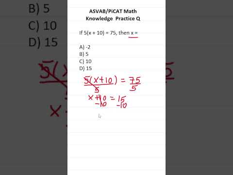 ASVAB/PiCAT Math Knowledge Practice Test Question: Solving Equations #acetheasvab with #grammarhero