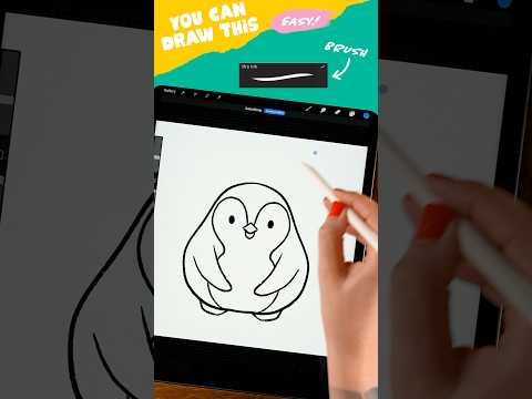 Draw a Penguin on your iPad #artwithflo #YouTubeCreatorCommunity