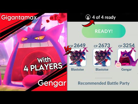 Beating G-Max GENGAR with ONLY 4 PLAYERS (Pokemon GO)