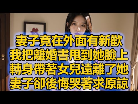 妻子竟在外面有新歡，我把離婚書甩到她臉上，轉身帶著女兒遠離了她，妻子卻後悔哭著求原諒