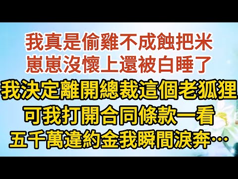 《我想離婚》第03集：我真是偷雞不成蝕把米，崽崽沒懷上還被白睡了，我決定離開總裁這個老狐狸，可我打開合同條款一看，五千萬違約金我瞬間淚奔…… #戀愛#婚姻#情感 #愛情#甜寵#故事#小說#霸總