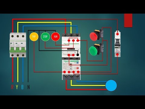 three phase dol starter Control overload Indicator Power Wiring diagram