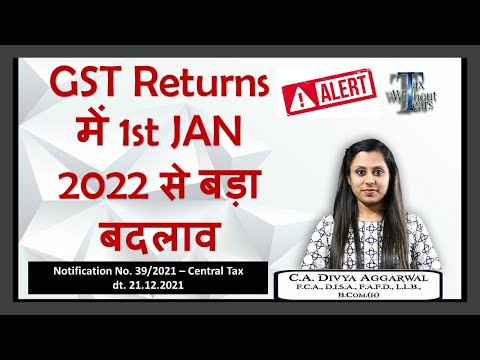 GST Major Alert| Difference in GSTR 1 & 3B - big difficulty for taxpayers w.e.f 1st January 2022