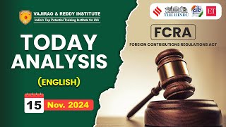 15 November 2024 Current Affairs Today Analysis in English by Vajirao & Reddy IAS Institute