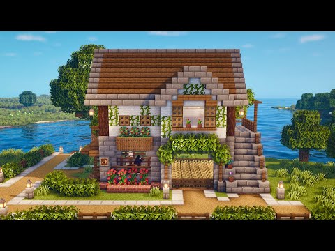 Minecraft | How to Build a Farmhouse with a Stable | Tutorial