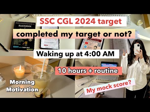 SSC CGL 2024 study vlog🌟waking up at 4 AM |an honest day in life of ssc aspirant| let’s crack CGL