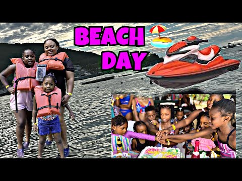 BEACH 🏖️ DAY WITH THE GIRLS AND MY NIECE SURPRISE BIRTHDAY PARTY||THE FLARE FAMILY