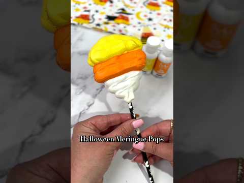 Easy Halloween Meringue Pops! #shortsviral #shorts #halloweentreats #spookytreats #diy