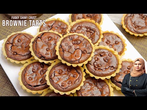 Brownie Tarts | Secret To Perfect Shiny Crust Fudgy Brownie