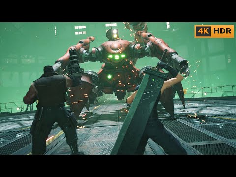 The Scorpion Sentinel Boss Fight [4K60 HDR] | Final Fantasy 7: Remake Boss #1