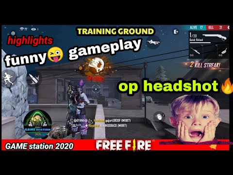 Funny😜 gameplay at training ground in free fire/op headshot🔥