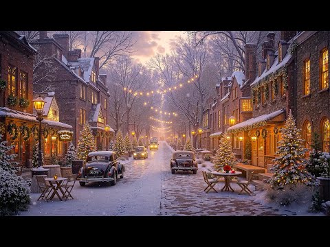 🎄Nostalgic Holiday Jazz: Snowy Town Charm, Warm Cafés & Peaceful Streets for Christmas Tranquility⛄