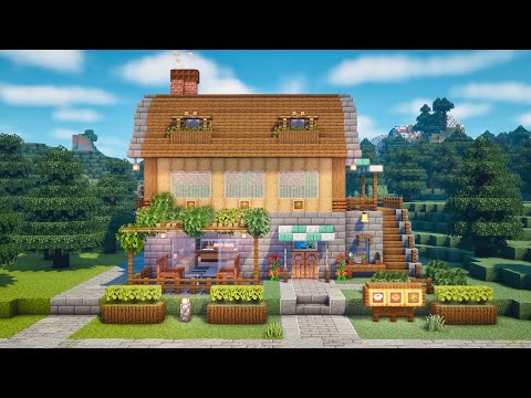 Minecraft | How to Build a Cafe (with Sugar Cane Farm)  | Tutorial