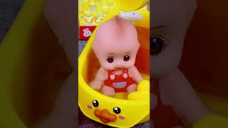 Satisfying Unboxing Cute Doll Duck Bathtub 💛 Cleaning Set Natina Toys #toysunboxing #kitchentoy