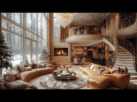 Calm Jazz Music in Cozy Winter Living Room Space ❄️ Warm Jazz Instrumental Music & Relaxing Jazz