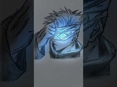 Drawing Gojo from jujutsu kaisen | GlowArt #animedrawing#anime #glowart