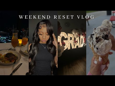 Weekend Reset Vlog 004! (Block party, New Hair ,graduation party+ more)