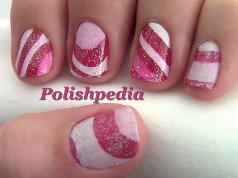 Candy Cane Nail Art