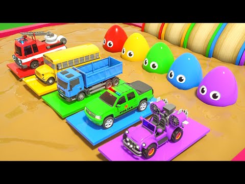 Wheels On the Bus - Finger Family - Giant eggs and soccer balls - Baby Nursery Rhymes & Kids Songs