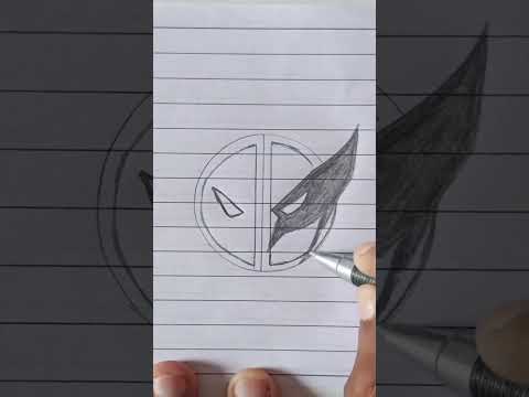 Deadpool and Wolverine Logo drawing #sketch #art #marvel #ytshots #shortsfeed #deadpool #drawing