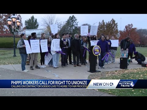 Contracted employees with Phipps Conservatory call for unionization, better pay during on-site rally