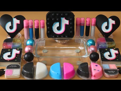 Mixing”TicTok” Eyeshadow and Makeup,parts,glitter Into Slime!Satisfying Slime Video!★ASMR★