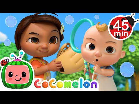 Nina and JJ's Bubble Catch Adventure! + More Nina's Familia! | CoComelon Nursery Rhymes & Songs