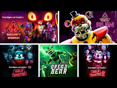 FNAF Flatscreen vs VR | FNAF Security Breach & RUIN vs FNAF Help Wanted 1 & 2 with Dreadbear DLC