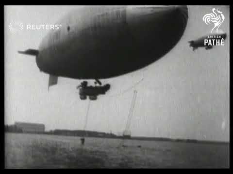 American airship saves motor boat enthusiast when his craft capsizes in Chesapeake Bay / F...(1928)