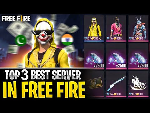 FREE FIRE TOP 3 FREE ITEMS AND FREE DIAMOND SERVER IN 2022 |FREE FIRE TOP 3 SERVER |GARENA FREE FIRE