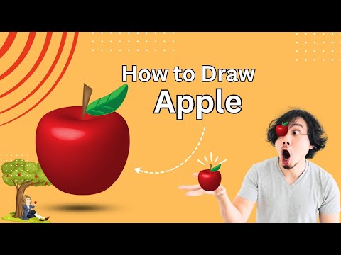 How to draw apple in Adobe illustrator #AdobeIllustrator #DrawingTutorial #Illustration #HowToDraw