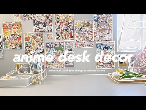 anime desk decor 🌈🧷 ー anime prints, desk tour, manga recommendations [ ft. kuuromiii ]