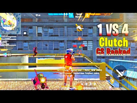 Cs Ranked Push 1 VS 4 Clutch Gameplay | Garena Free Fire