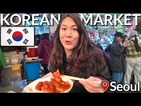 Epic KOREAN STREET FOOD MARKET TOUR in Seoul! (GwangJang Market, South Korea)