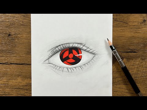 How to draw realistic kakashi's mangekyou step-by-step