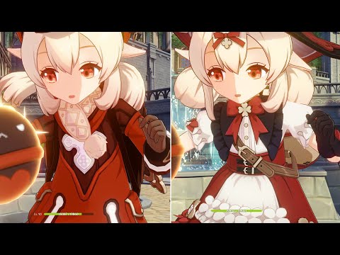 Klee NEW Skin vs Classic Outfit (Side by side) - Genshin Impact