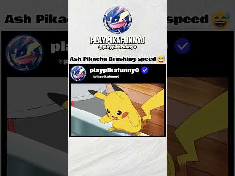 Ash Pikachu Brushing speed 😂 || #Pokemon #shortsviral  #liko