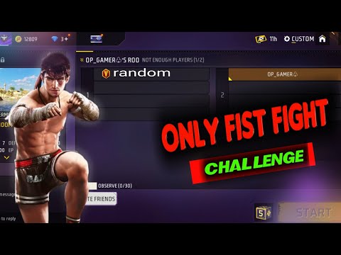 free fire only fist challenge😱1vs1 custom room😈#freefiremax #freefireindia